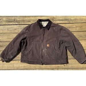Carhartt Men's Brown Size 2XL Duck Faux Sherpa Lined Jacket